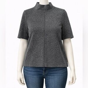 Zara Short Sleeve Mock Neck Top – M